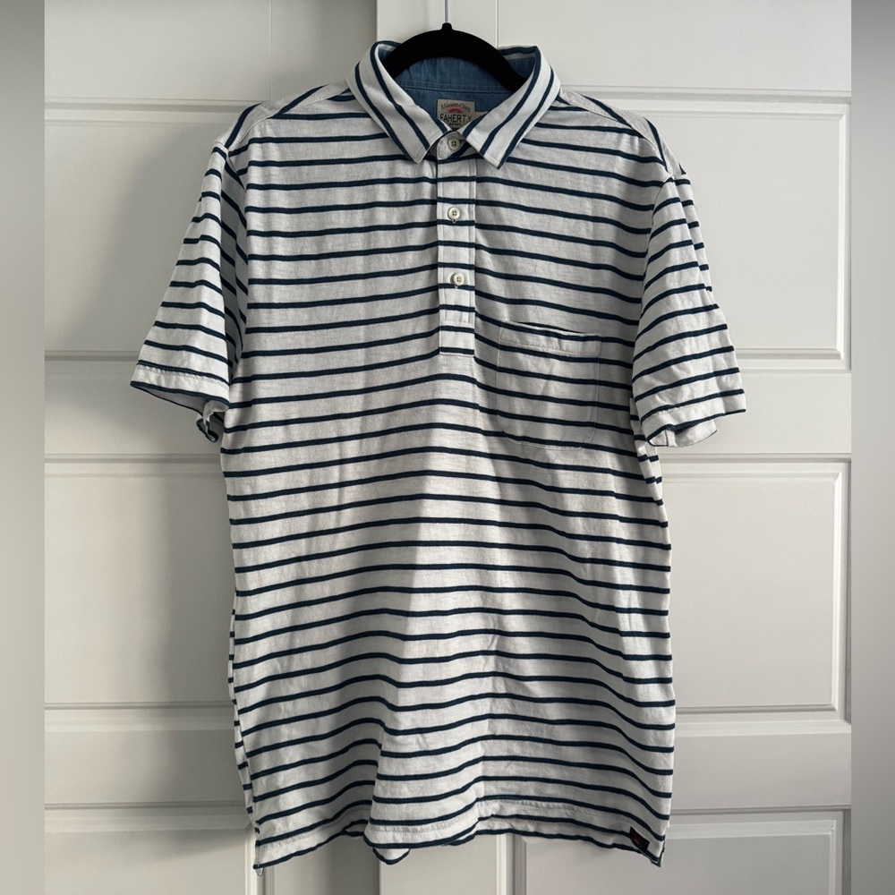 Faherty Sunwashed Indigo Polo